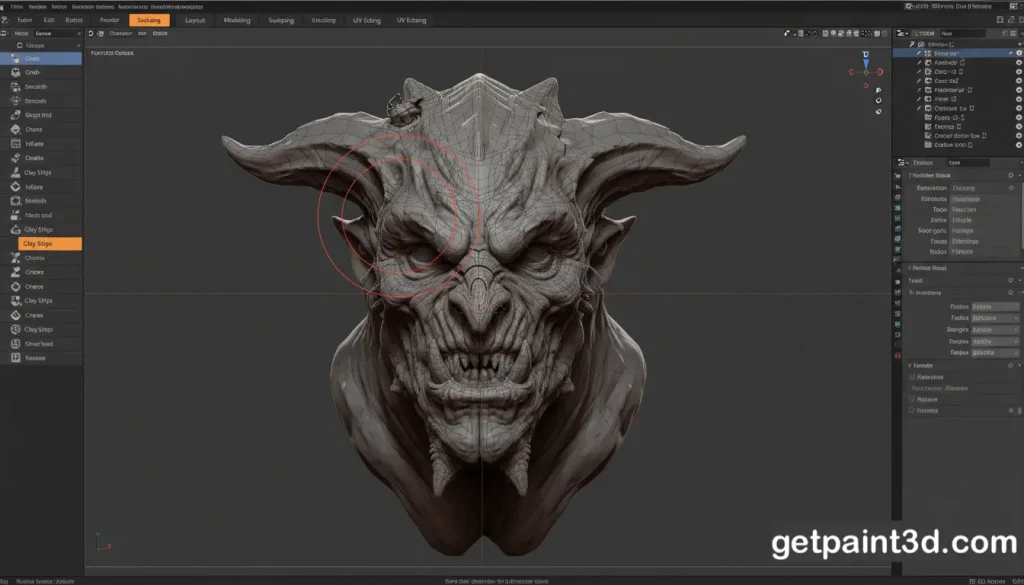 Blender professional 3D modeling software interface