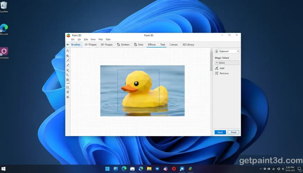 Application running successfully on Windows 11 showing it still works after What happened to Paint 3D