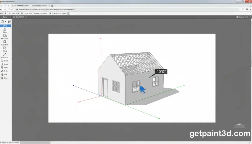 SketchUp free 3D design tool interface