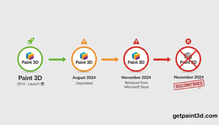 What happened to Paint 3D - discontinuation timeline from launch to Microsoft Store removal