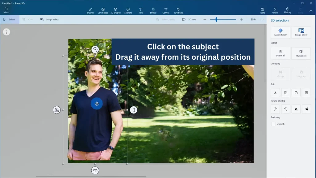 separate from the background.